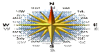 Compass rose with north highlighted and at top