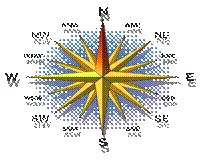 Compass rose with north highlighted and at top